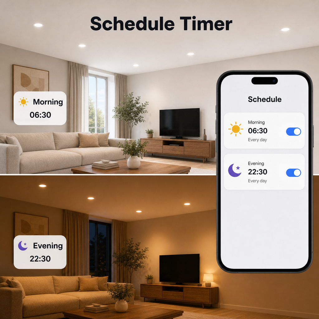 Schedule timer scene for ZigBee RGB downlight