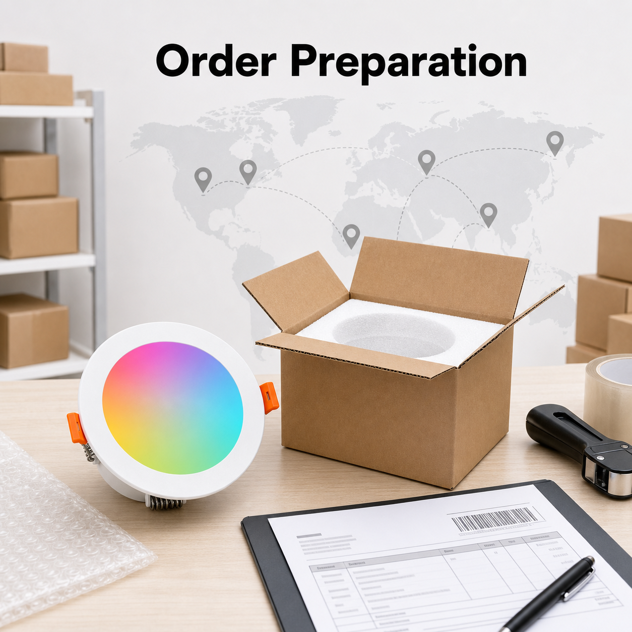 Order preparation visual for ZigBee RGB downlight