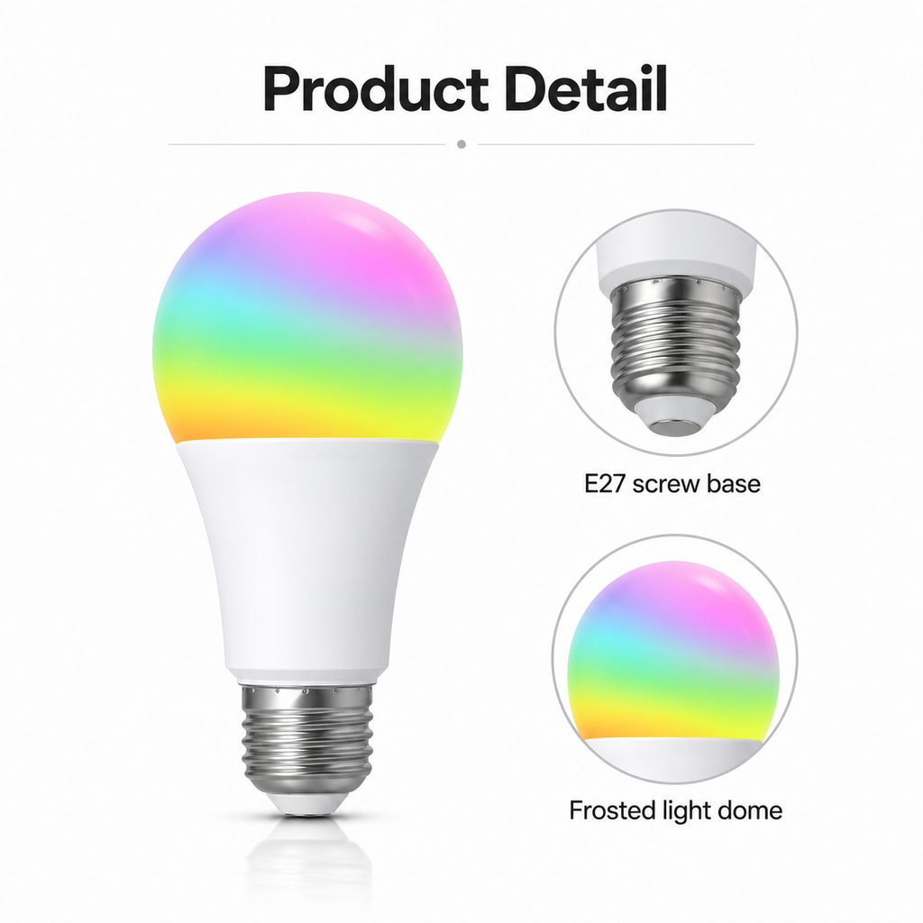 Product detail of E27 screw base and frosted light dome