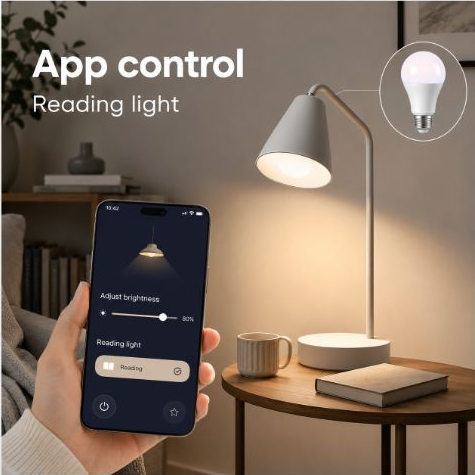 Reading light app control for E27 ZigBee smart bulb