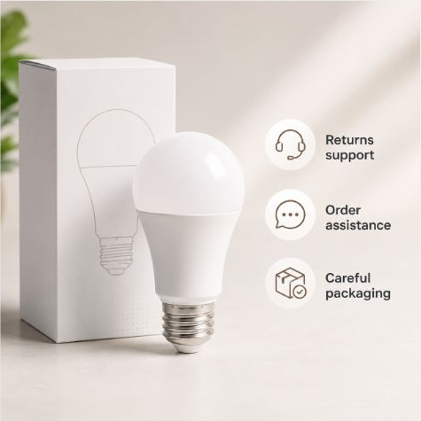 Returns support and careful packaging for E27 smart bulb