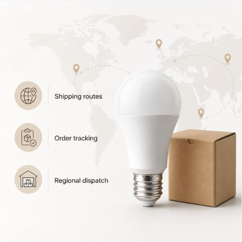 Shipping routes and order tracking information for E27 smart bulb