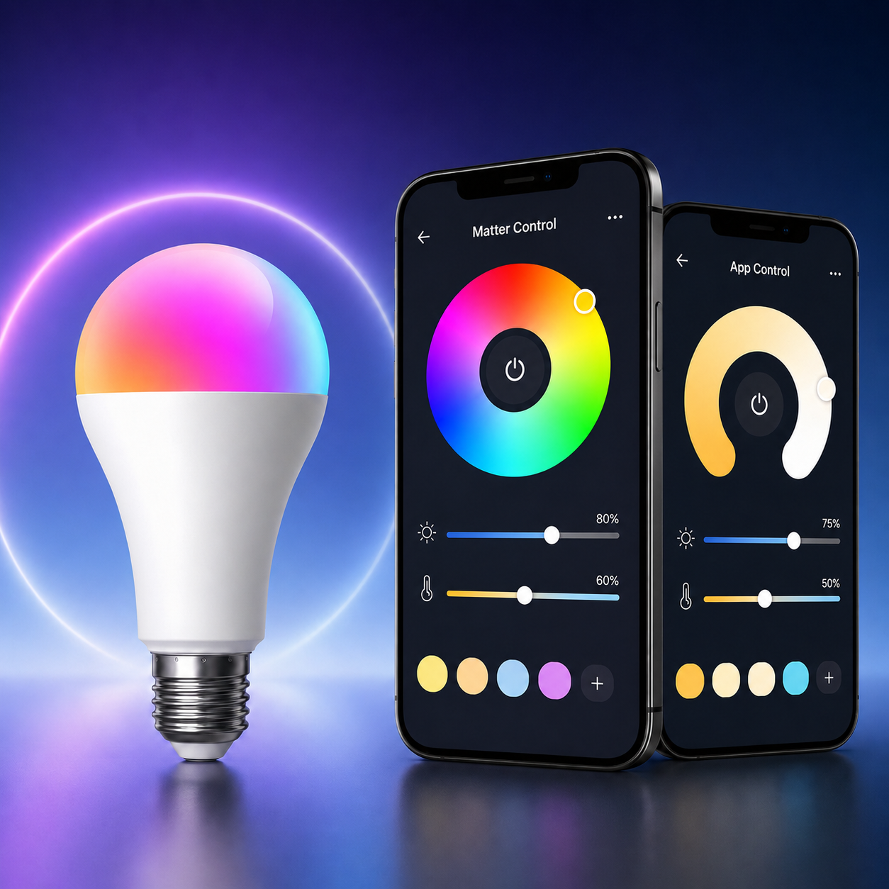 Smart app control image for E27 RGB+CCT bulb