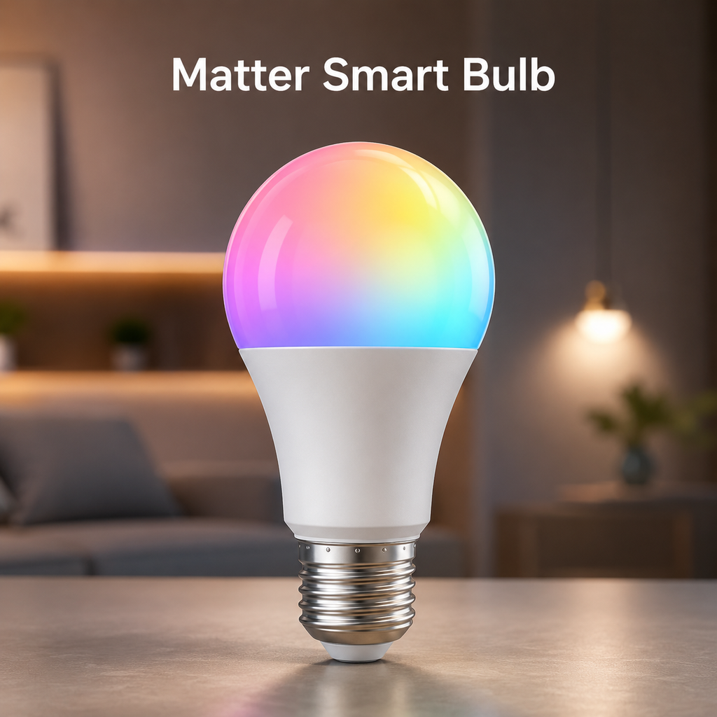 Premium feature card for Matter-compatible smart bulb