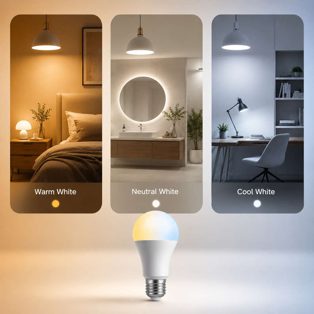 Warm neutral and cool white scenes for smart bulb