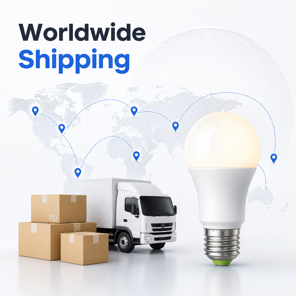 Generic worldwide shipping visual without carrier logos