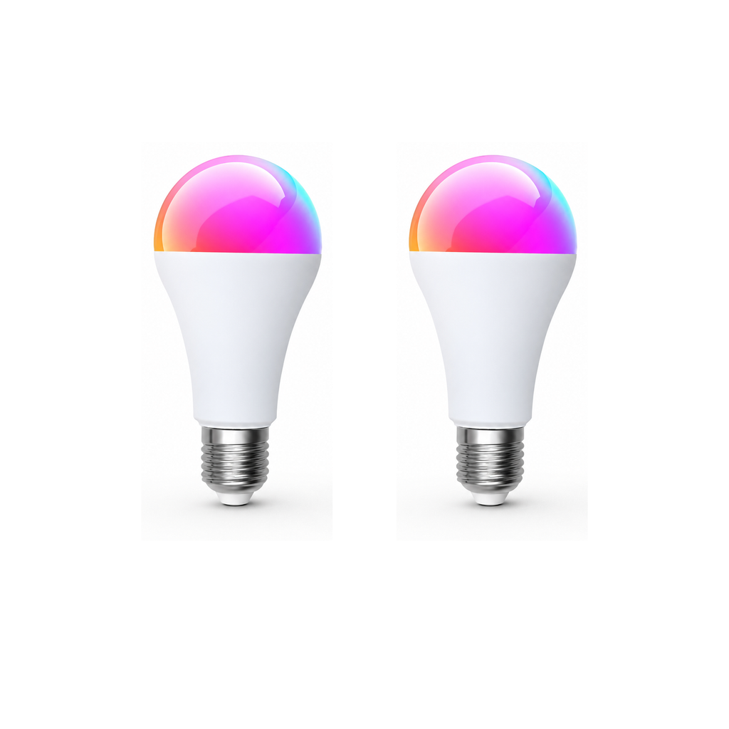 Lot de 2 ampoules LED E27 Wi-Fi Matter RGB CCT 14W Neolight sur fond blanc
