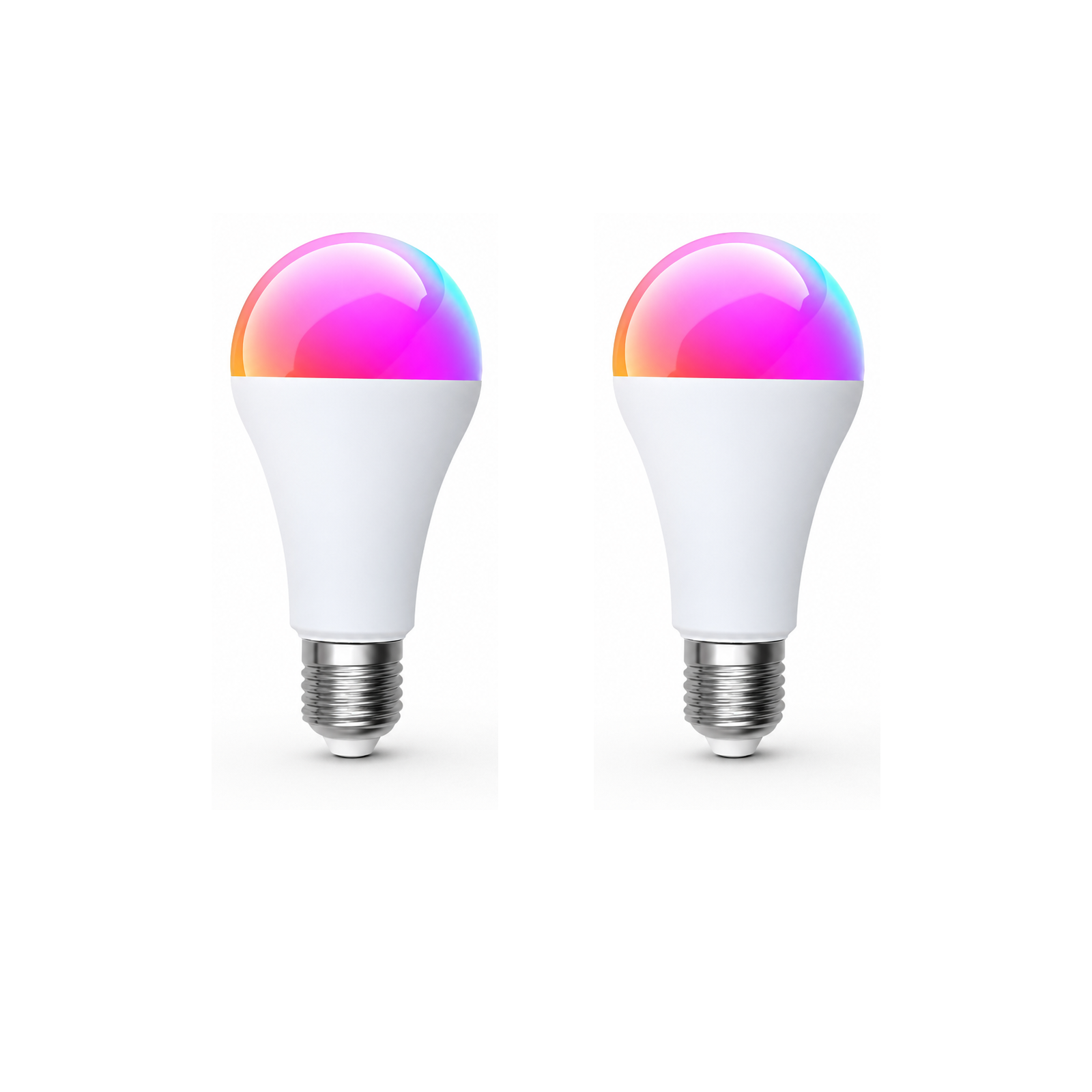Lot de 2 ampoules LED E27 Wi-Fi Matter RGB CCT 14W Neolight sur fond blanc
