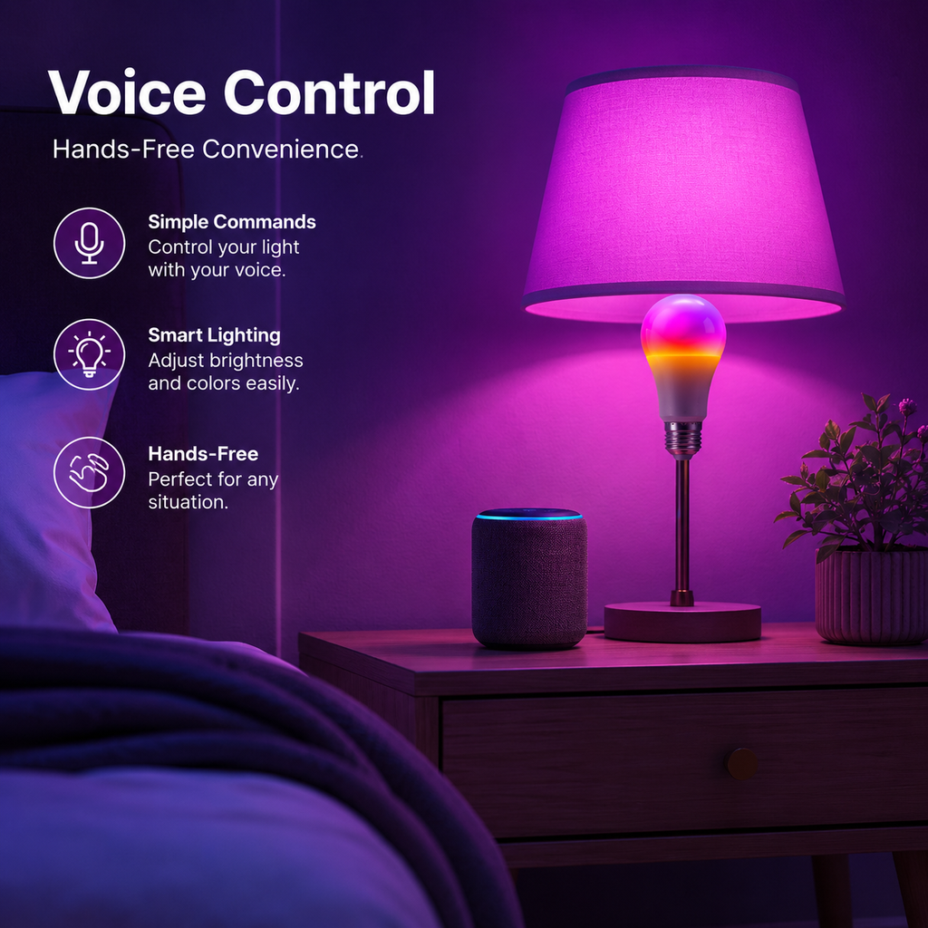 Bedside voice control scene with smart LED bulb