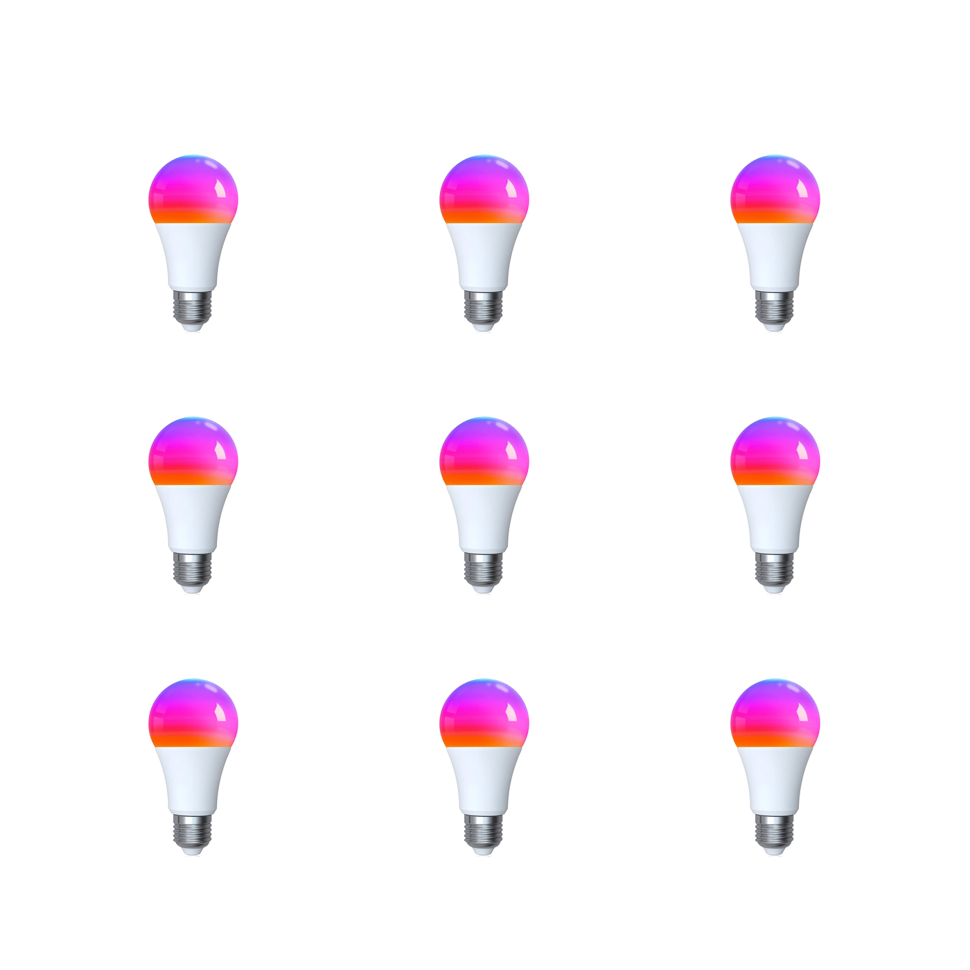 Ampoules LED NeoLight E27 Matter Comfort Wi-Fi Matter RGB 9W lot de 9