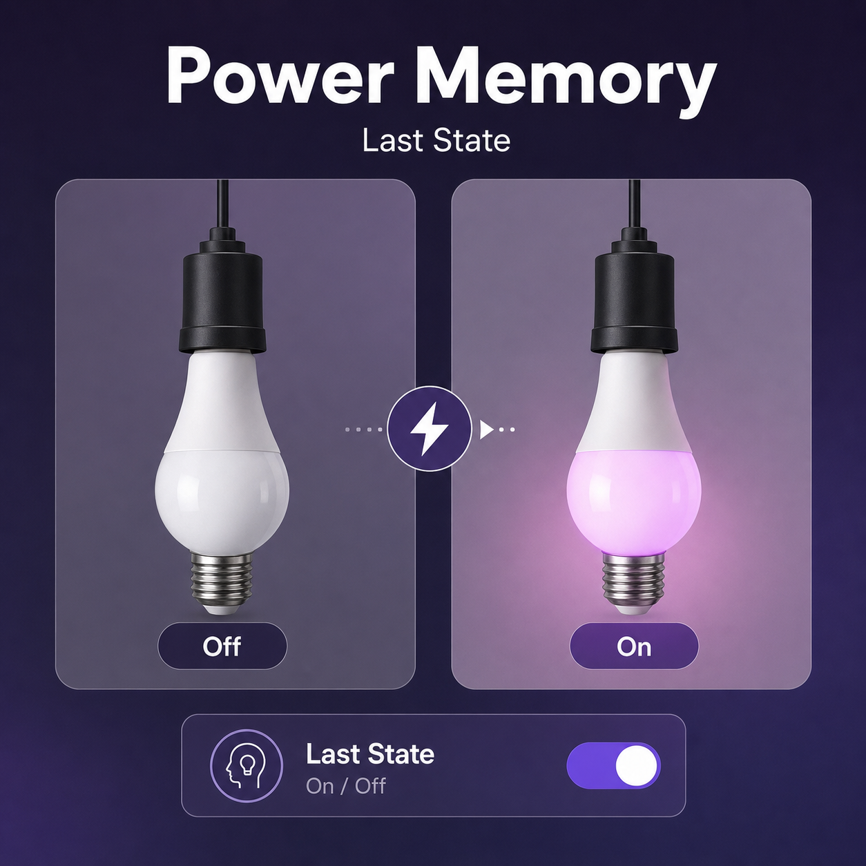Power restore memory diagram for smart bulb