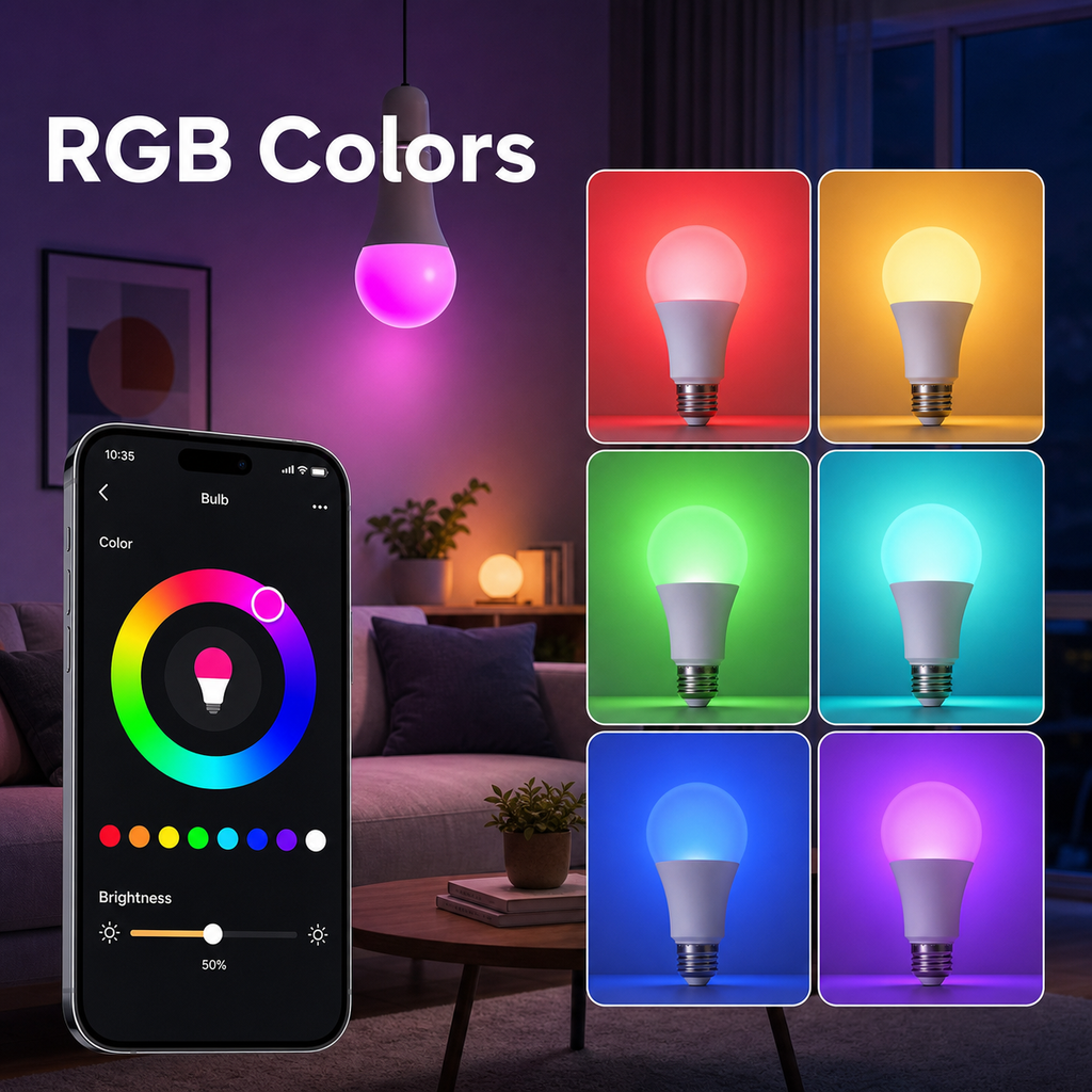 RGB color control interface for E27 smart bulb