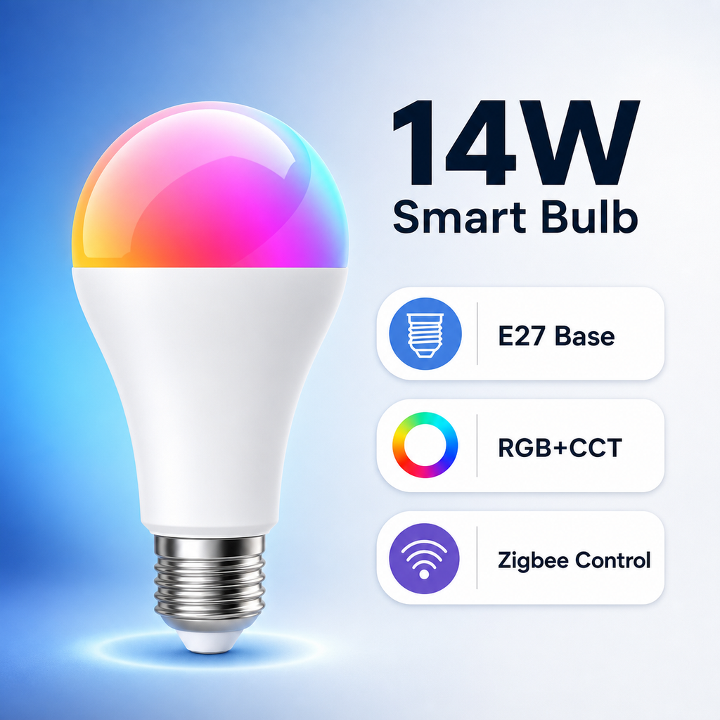 14W E27 Zigbee RGB+CCT smart bulb feature image