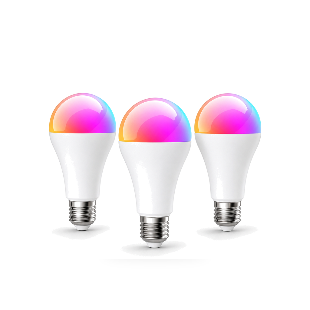 NeoLight E27 ZigBee Comfort ampoule LED RGB CCT 14W lot de 3 sur fond blanc