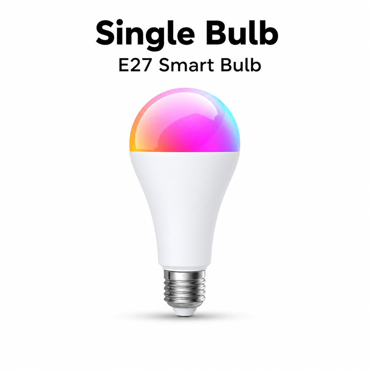 Studio packshot of single E27 Zigbee smart bulb