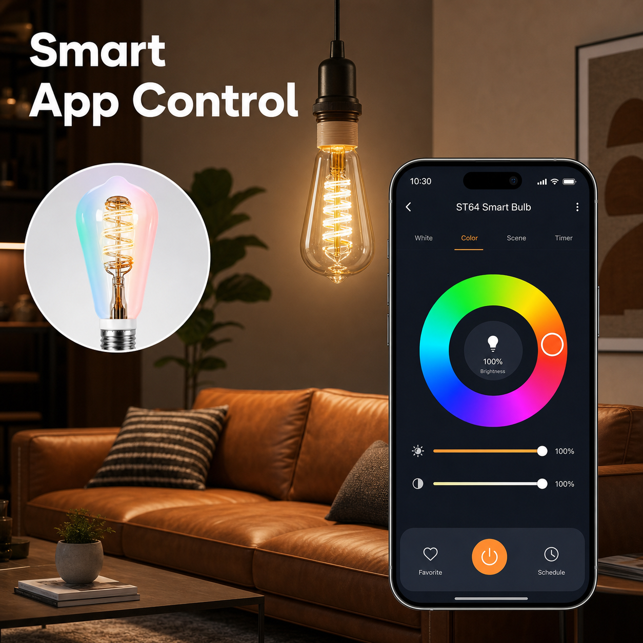 Generic smart app color control for ST64 Edison smart bulb