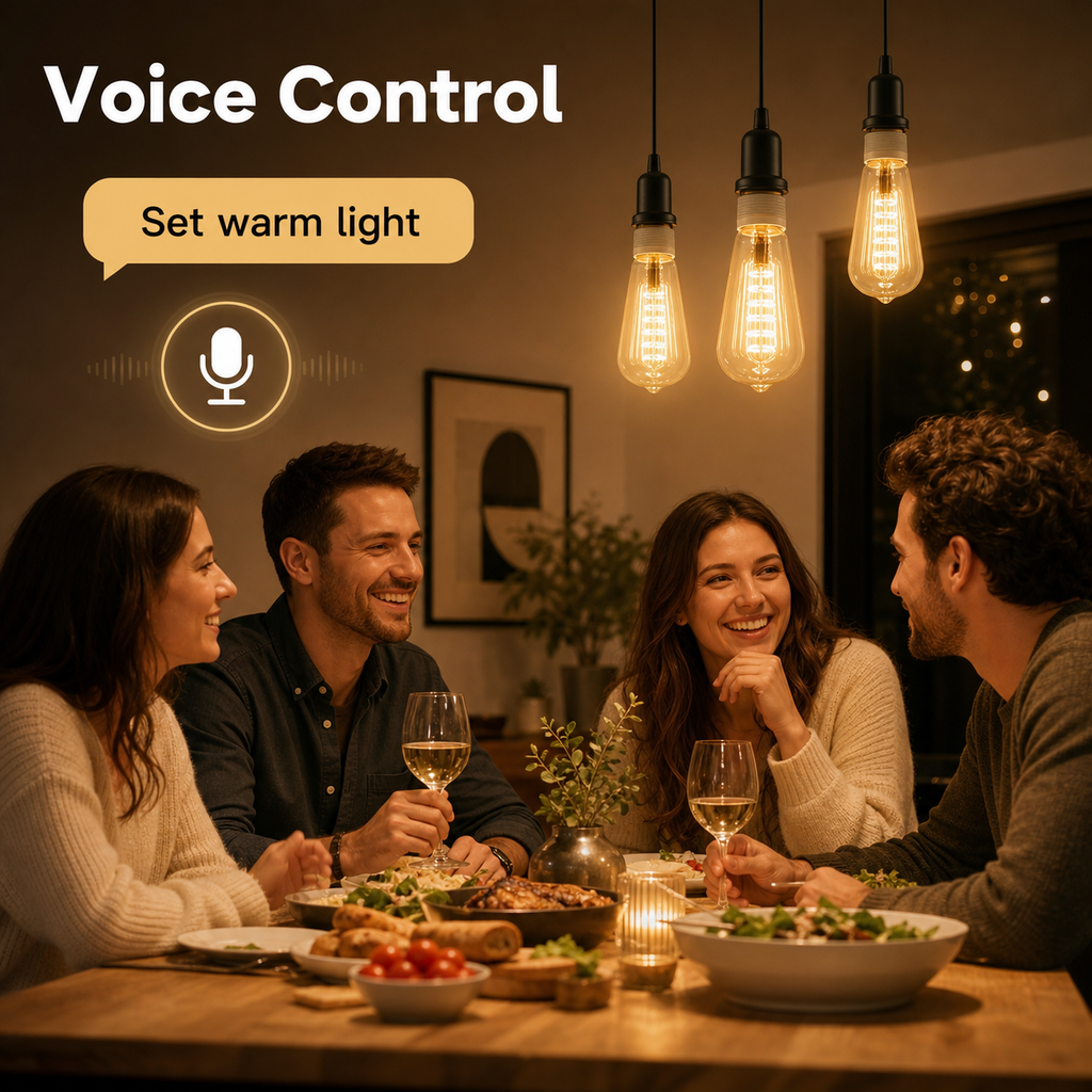 Voice control lifestyle scene with ST64 Edison smart bulb