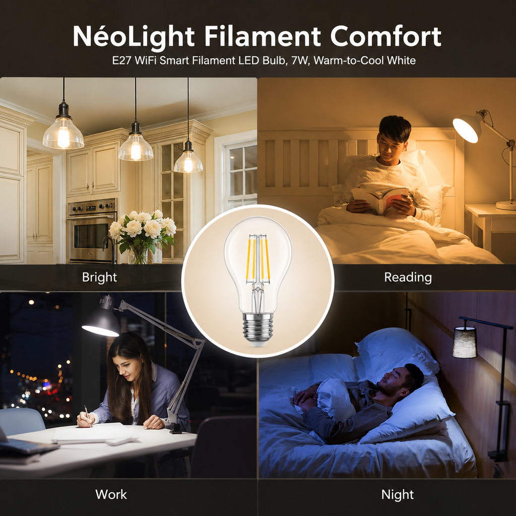 Lighting scene modes for WiFi E27 filament bulb