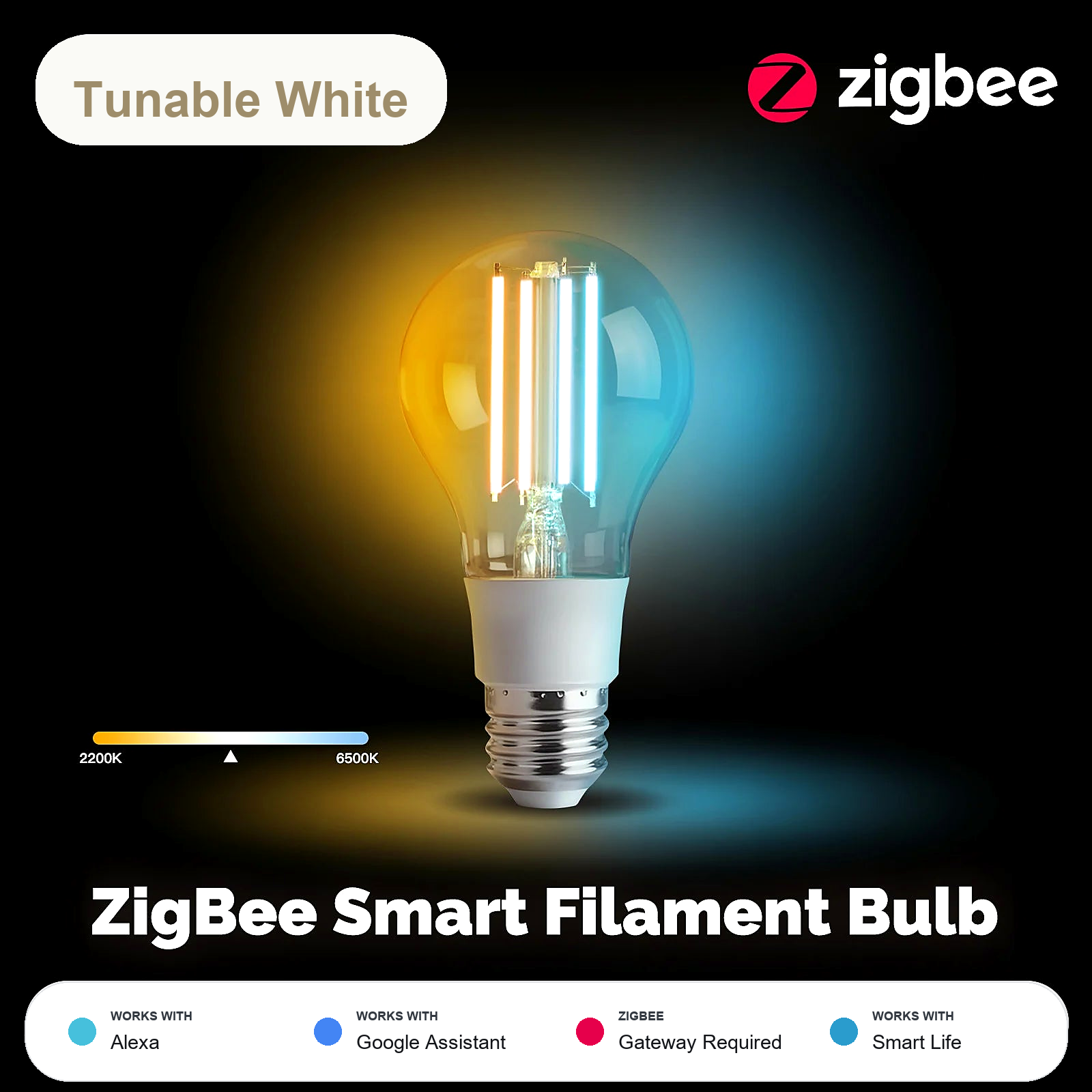 NéoLight Filament Comfort ZigBee filament bulb hero tunable white