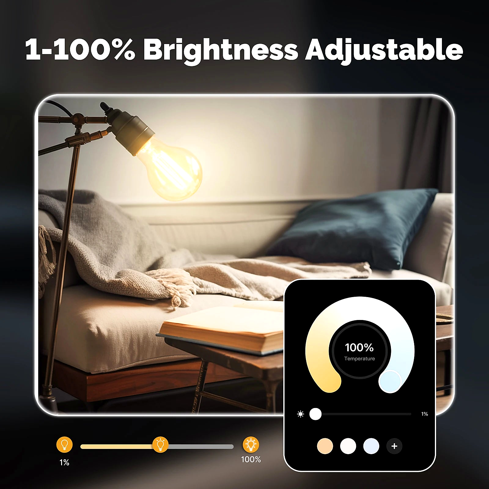 NéoLight Filament Comfort 1-100 percent brightness adjustable