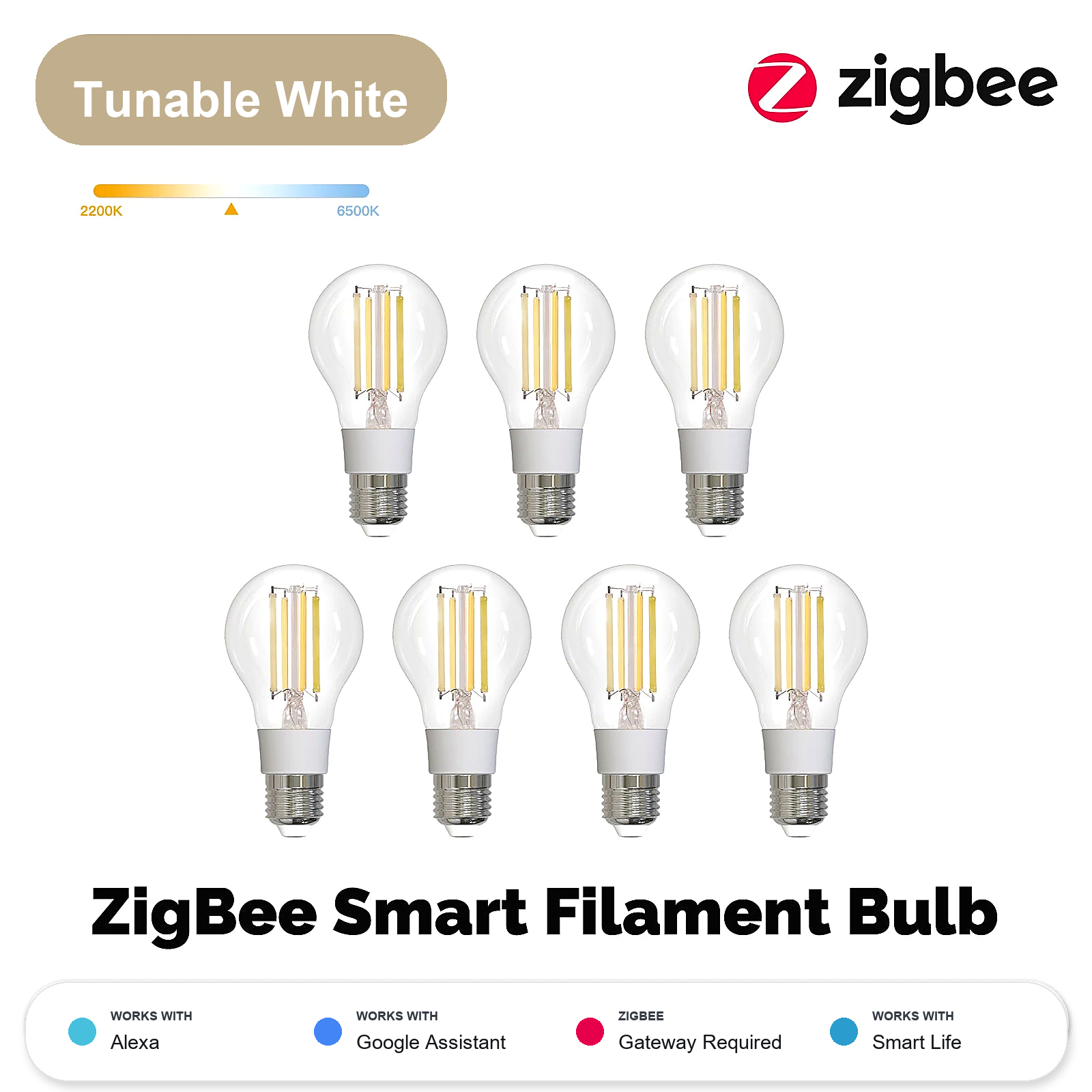 NéoLight Filament Comfort 7 PCS ZigBee filament bulb pack