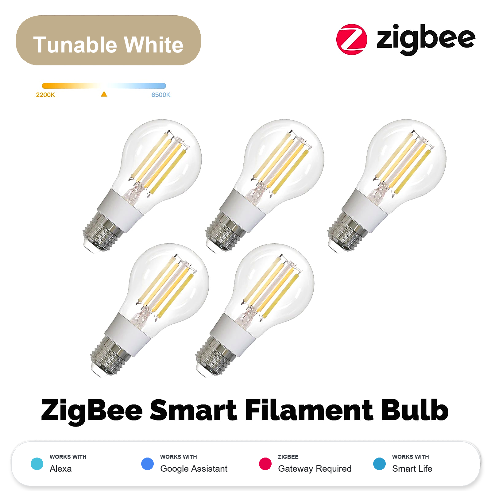 NéoLight Filament Comfort 5 PCS ZigBee filament bulb pack