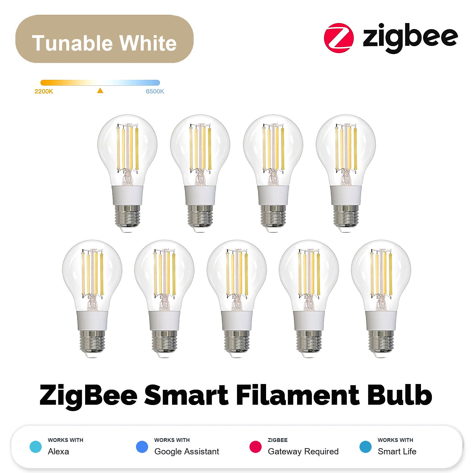 NéoLight Filament Comfort 9 PCS ZigBee filament bulb pack