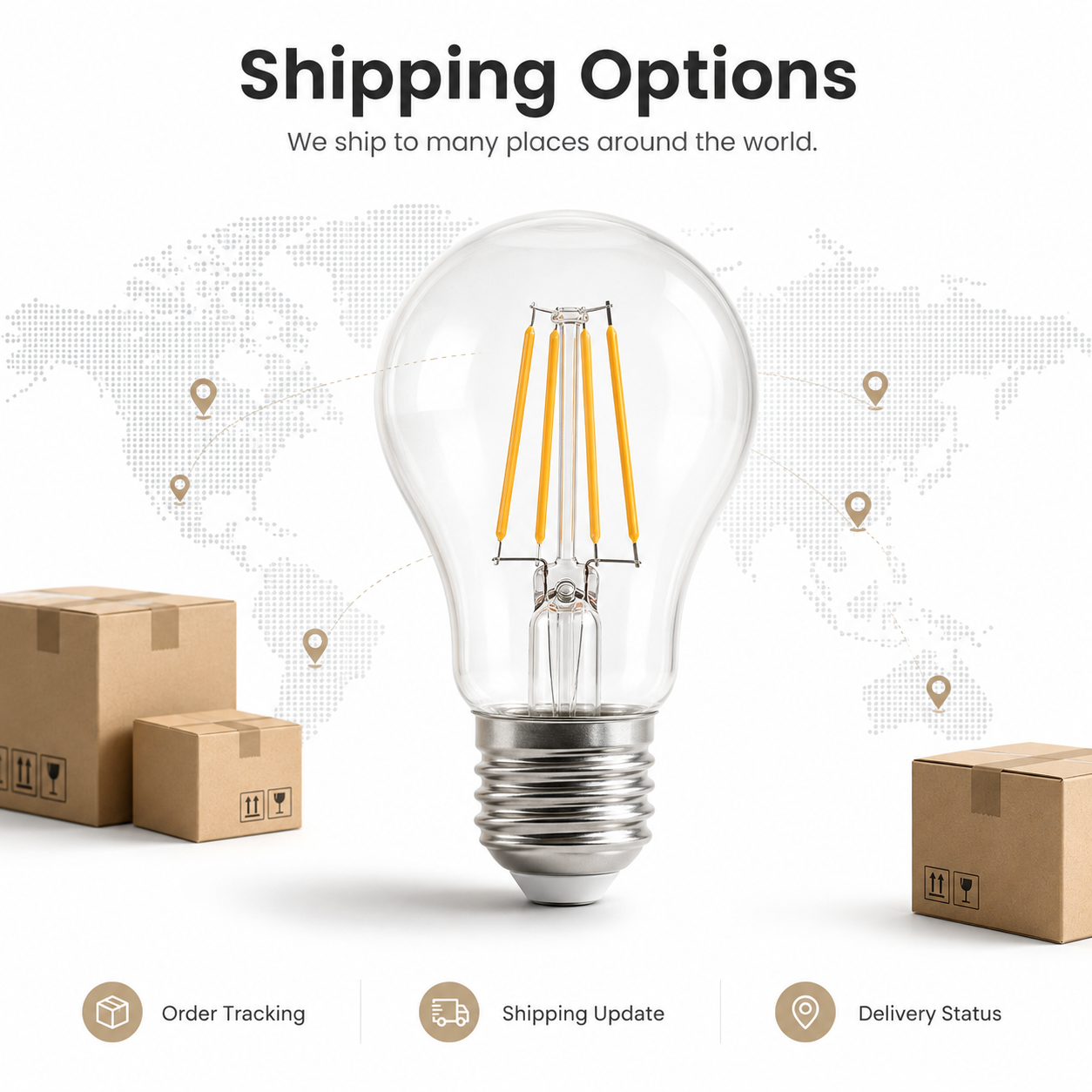 Shipping destination information visual without carrier logos