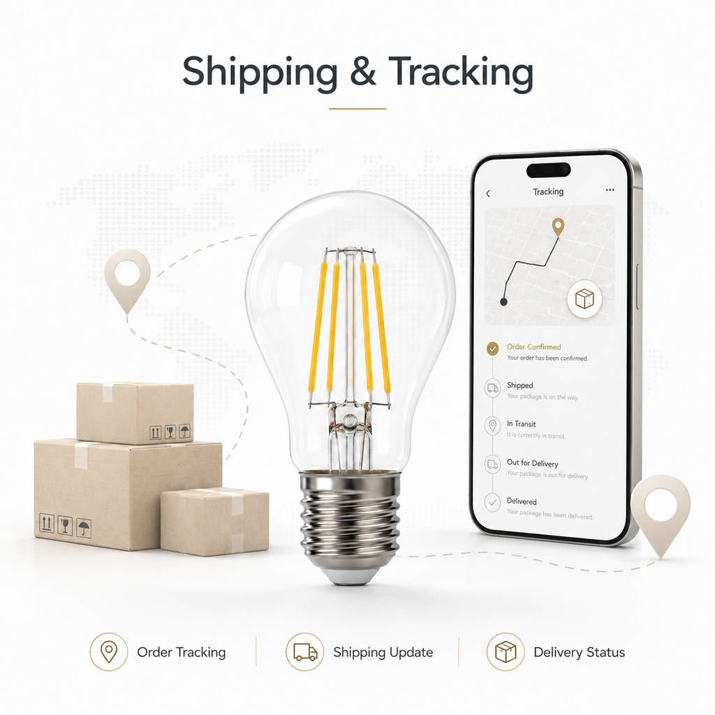 Shipping and tracking information visual without carrier logos