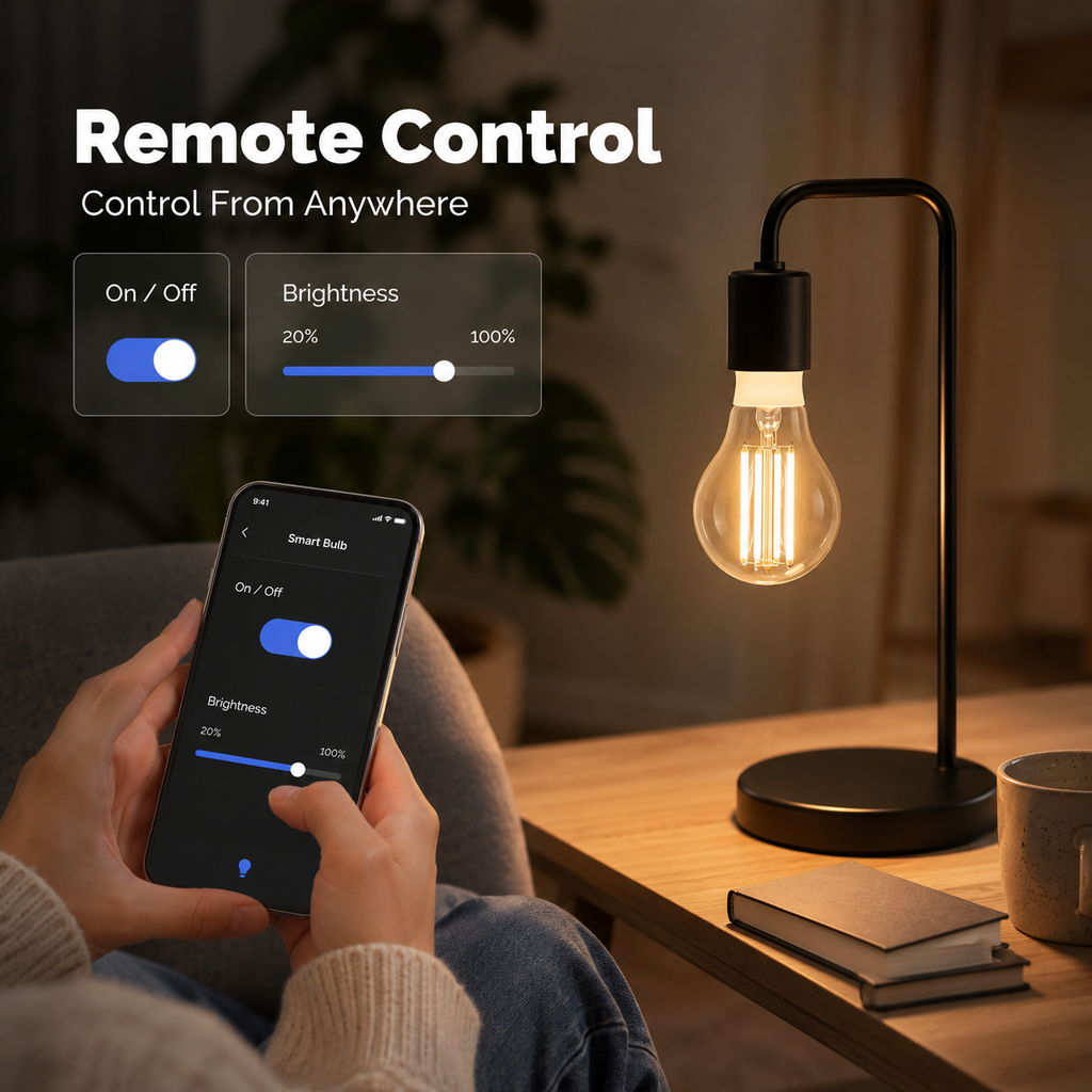 Remote control interface for E27 filament smart bulb