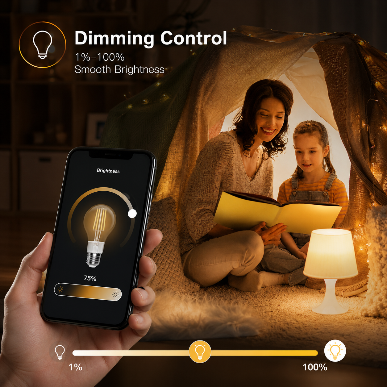 Dimming control scene for NeoLight Filament E27 Wi-Fi bulb