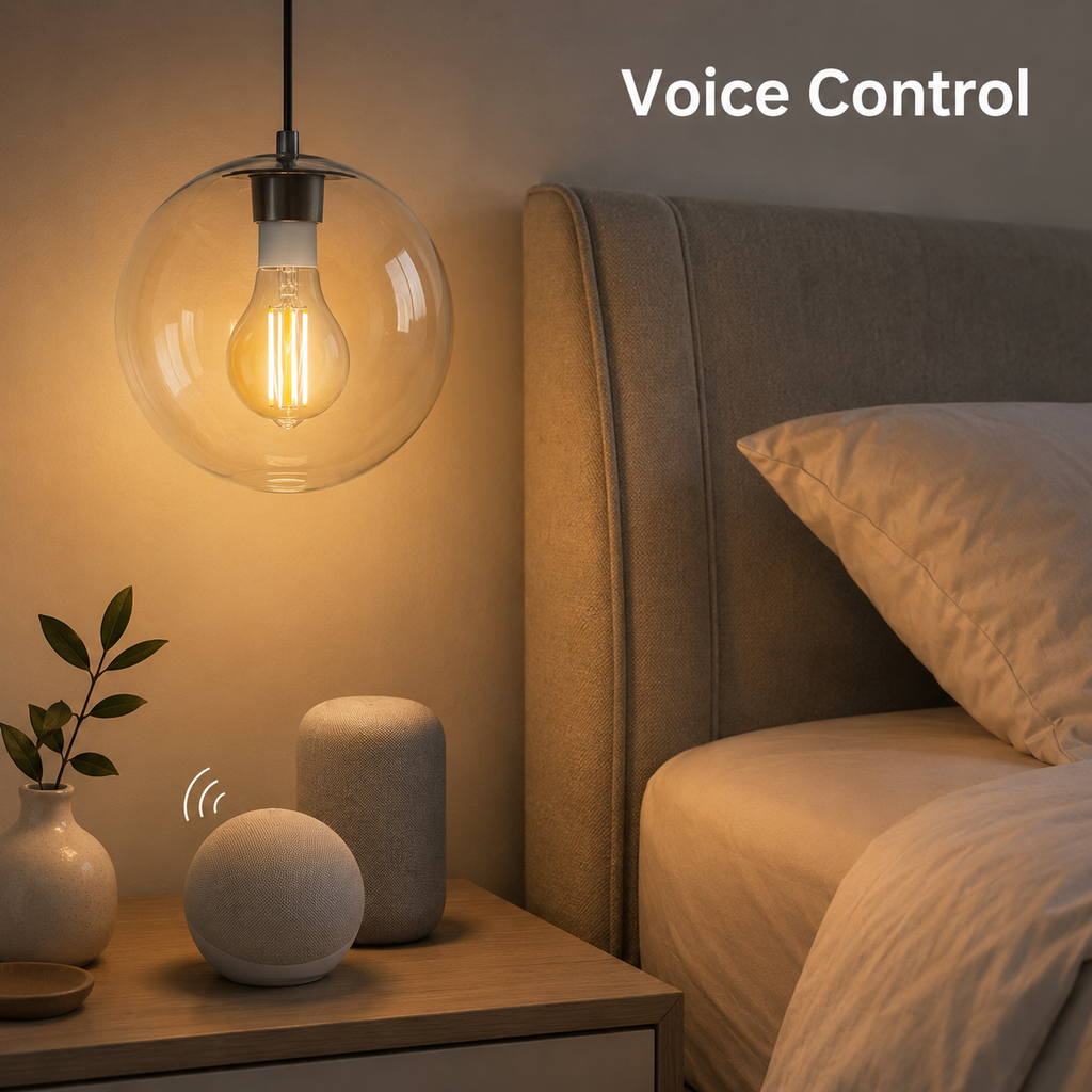 Generic voice control visual for Matter filament bulb
