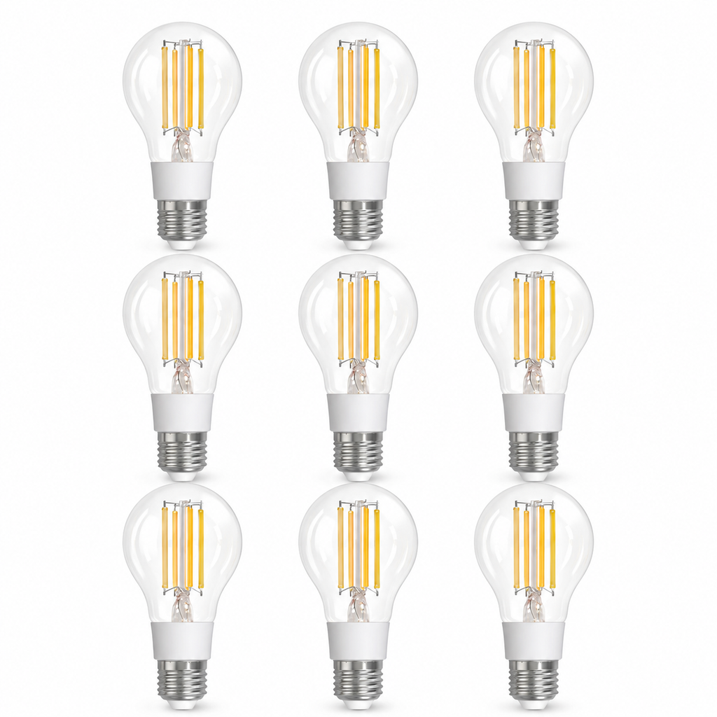 Nine bulb pack variant for Matter E27 filament smart bulbs