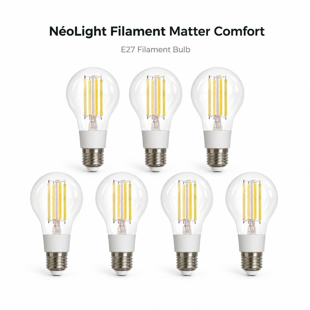 Seven bulb pack variant for Matter E27 filament smart bulbs