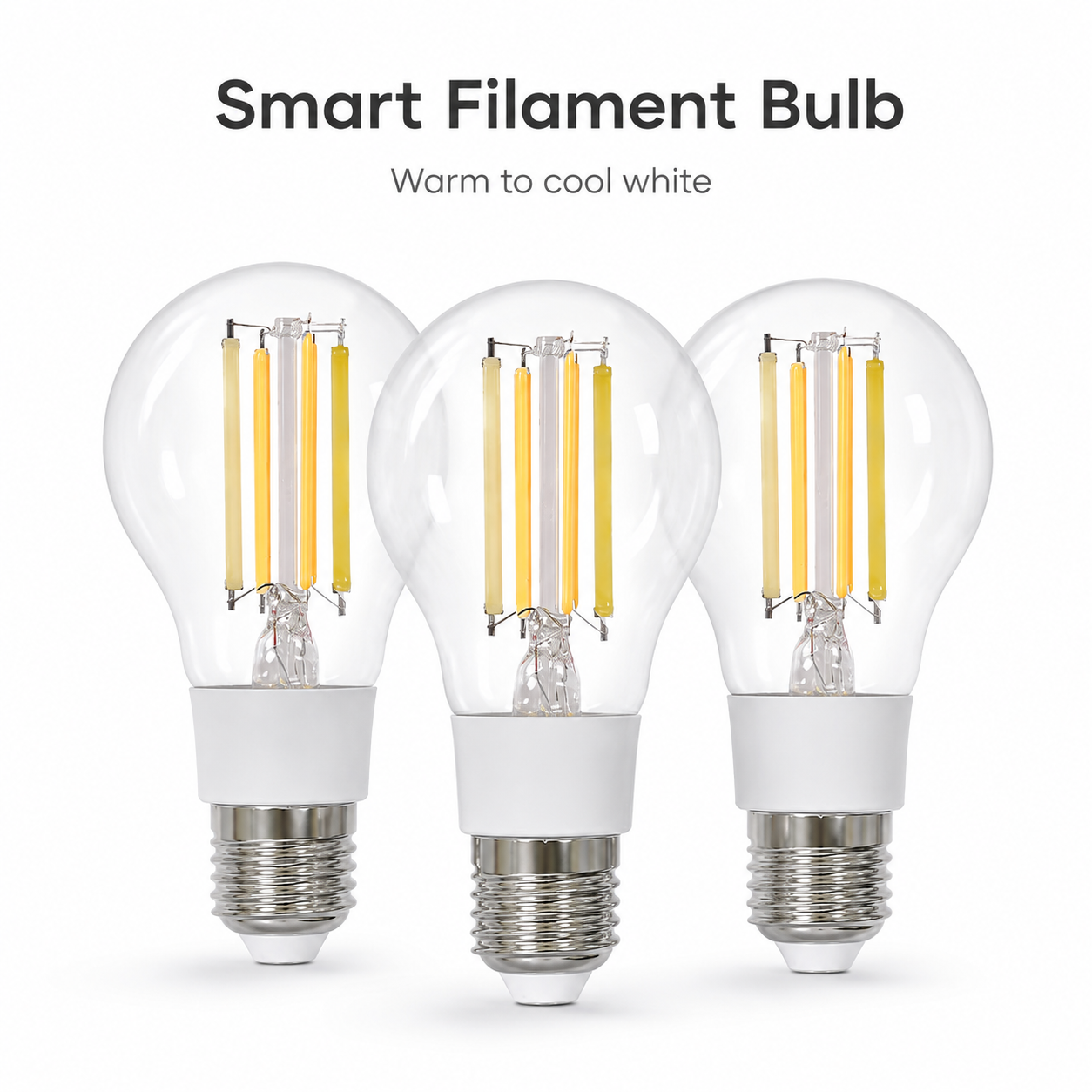 Three bulb pack variant for Matter E27 filament smart bulbs