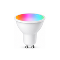 Ampoule LED GU10 Wi-Fi Matter RGB+CCT sur fond blanc studio