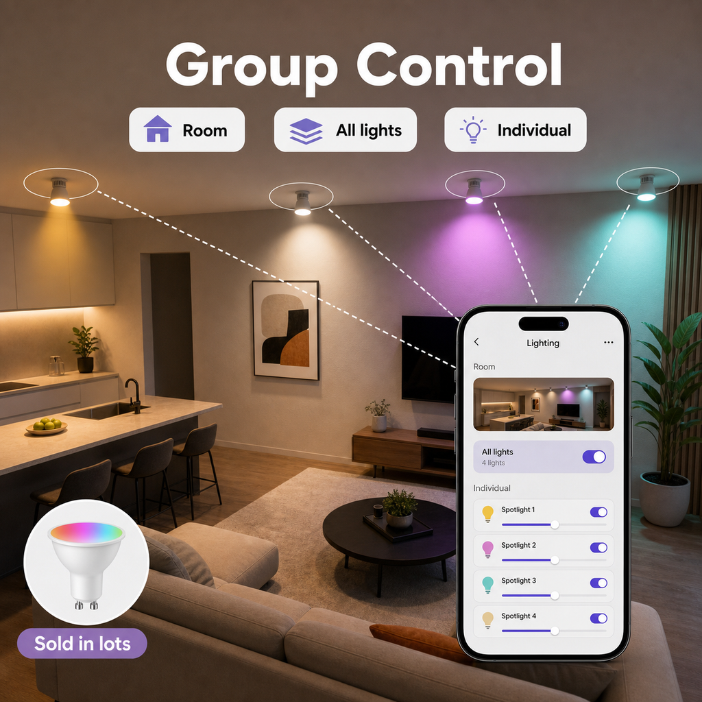 Group control for multiple GU10 Matter smart bulbs