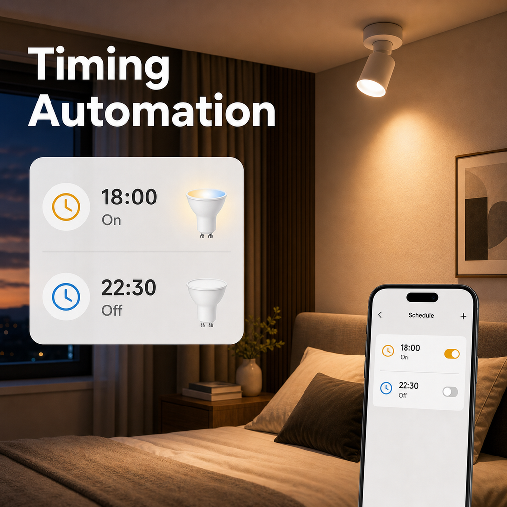Timing automation schedule for GU10 Matter smart bulb