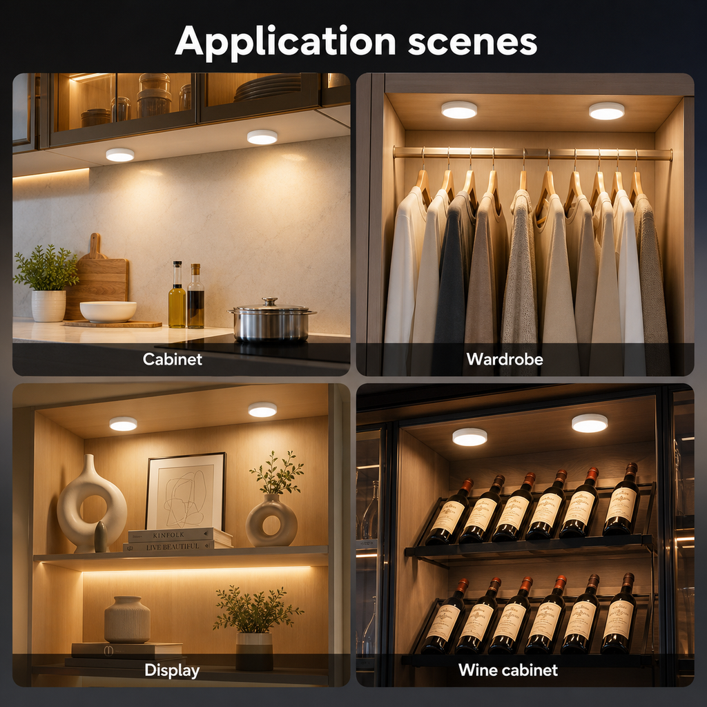 Scènes d'application de l'ampoule GX53 en meuble et dressing