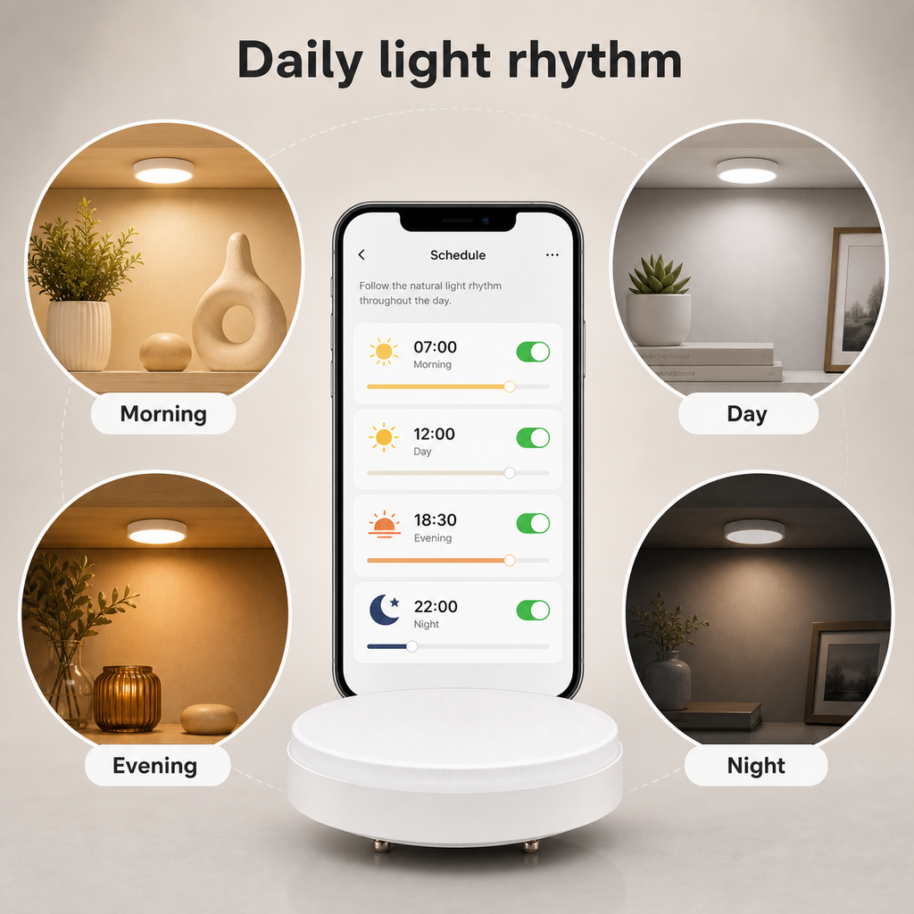 Rythme lumineux quotidien pour ampoule LED intelligente GX53