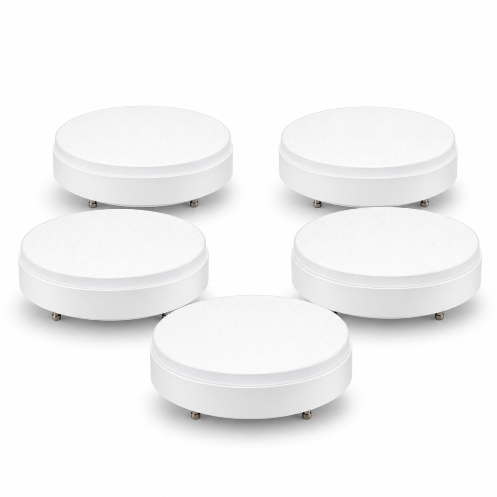 Packshot studio de cinq ampoules LED intelligentes GX53