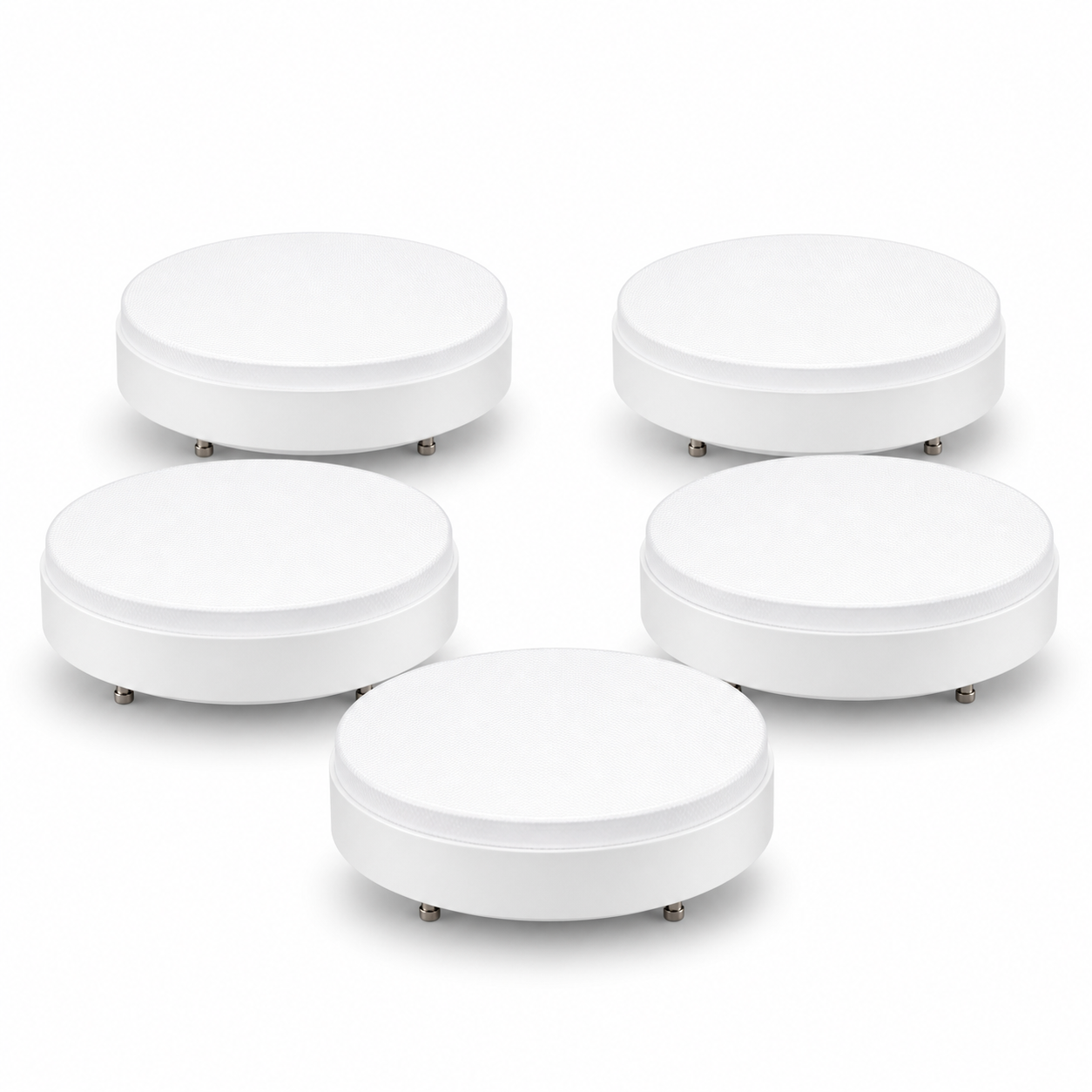 Packshot studio de cinq ampoules LED intelligentes GX53