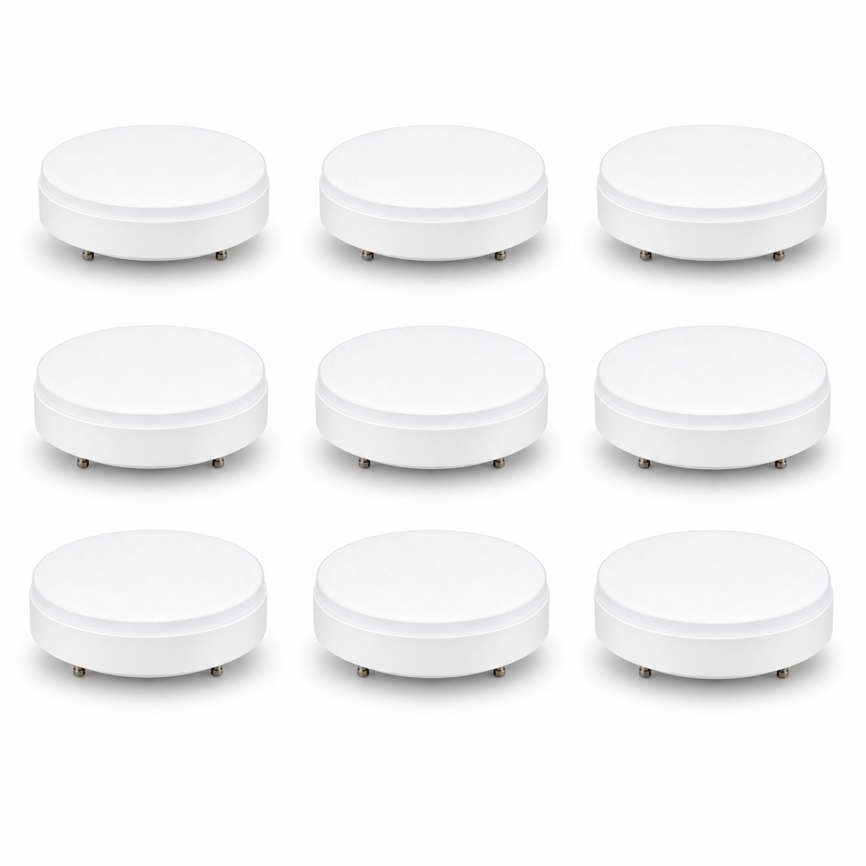 Packshot studio de neuf ampoules LED intelligentes GX53