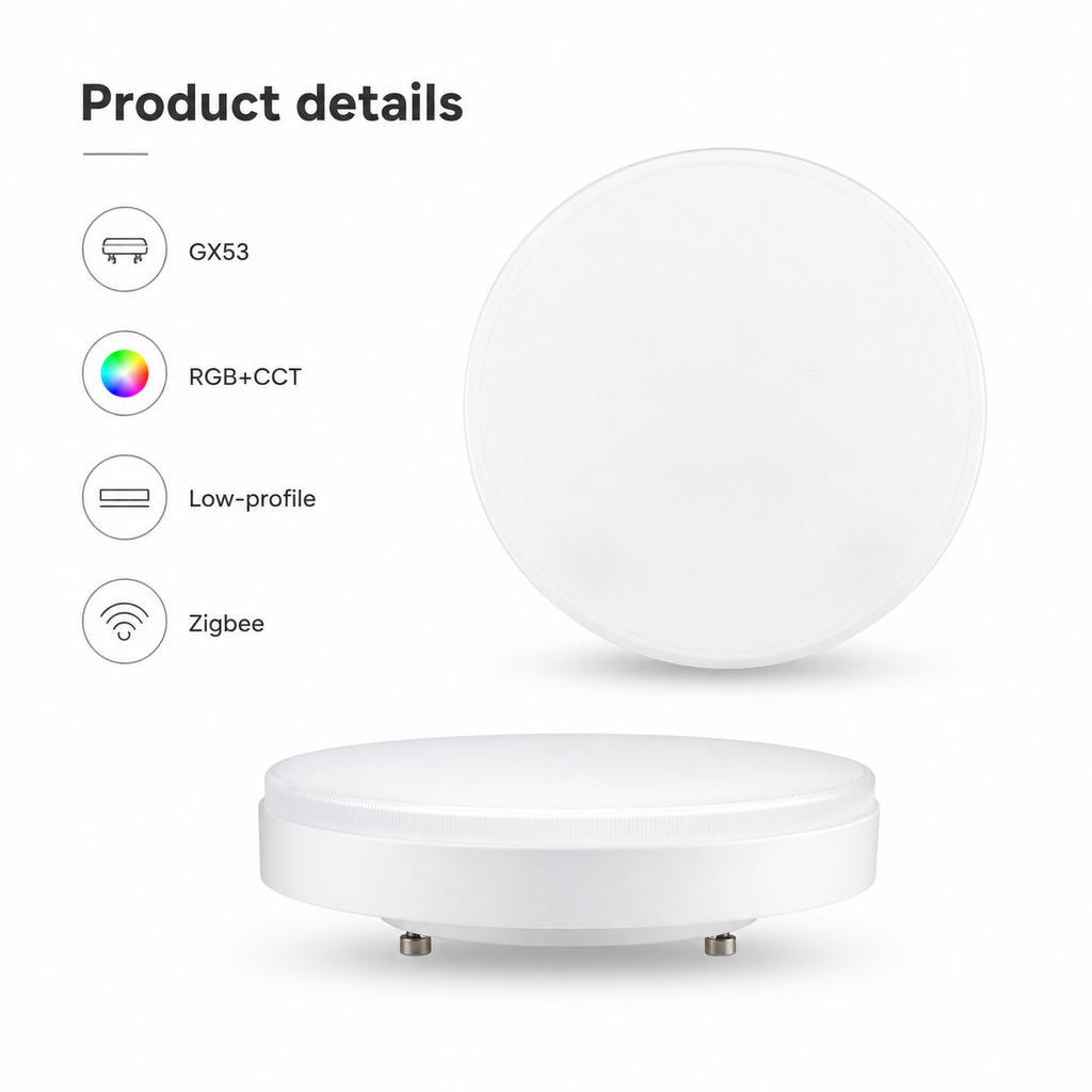 Détails produit de l'ampoule LED GX53 basse hauteur