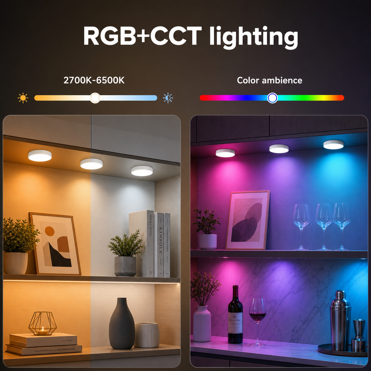 Ampoule LED GX53 avec éclairage RGB et blanc réglable