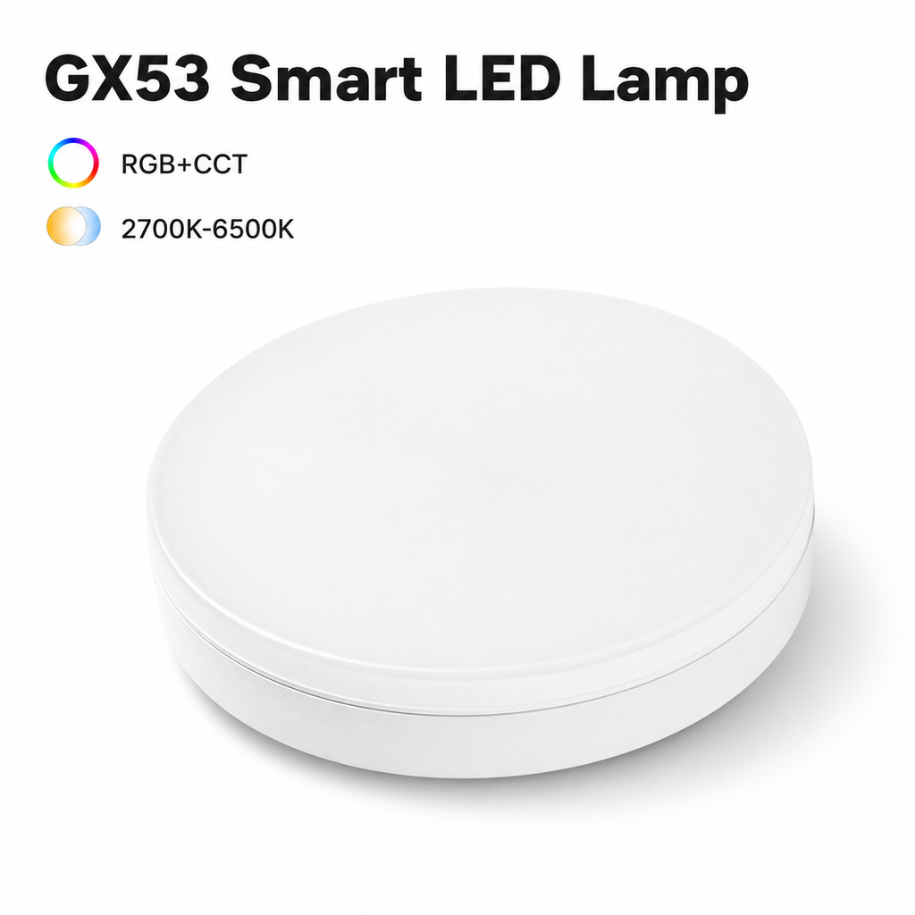 Packshot studio de l'ampoule LED intelligente GX53 blanche