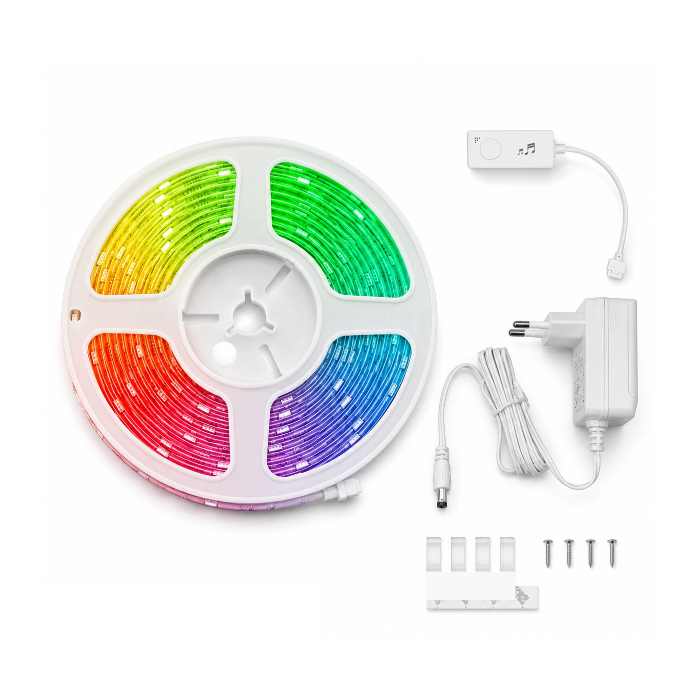 Kit complet NeoLight Strip Comfort ZigBee RGB5050 avec ruban LED, controleur, alimentation et accessoires
