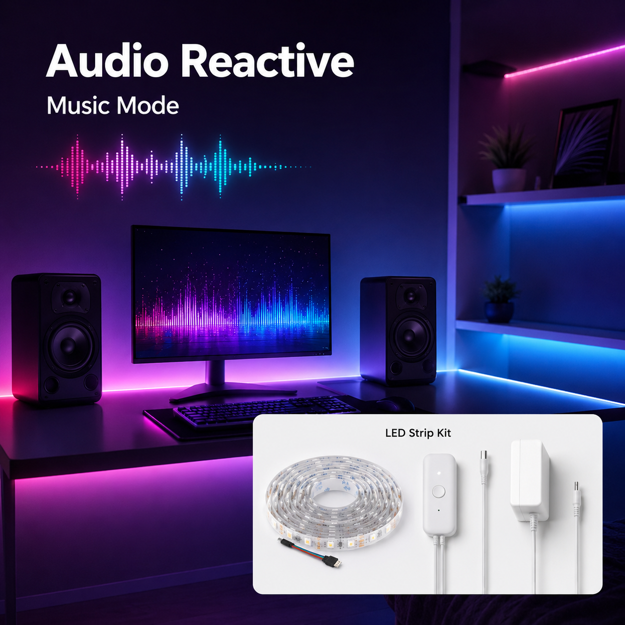 Audio reactive lighting scene for NeoLight RGB5050 LED strip