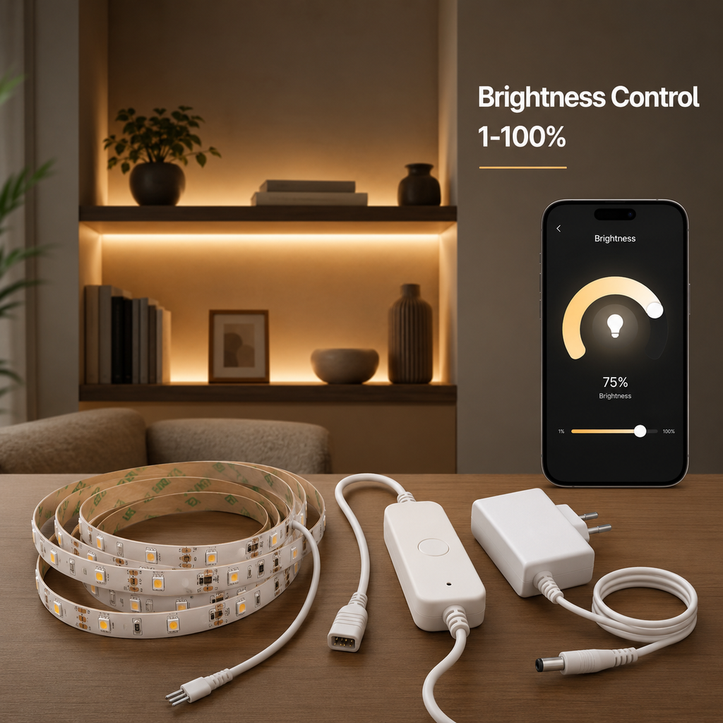 Brightness control scene for Zigbee RGB5050 LED strip with app slider