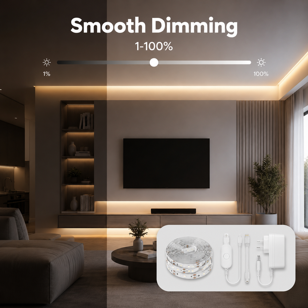 Smooth dimming control image for NeoLight RGB5050 smart LED strip